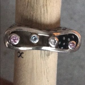 Artisan Silver 925 and gentle pastel CZ Ring